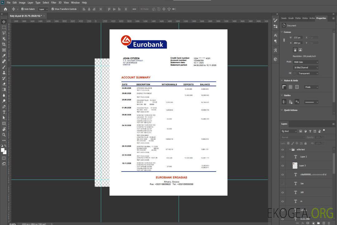 Grèce Eurobank Ergasias template